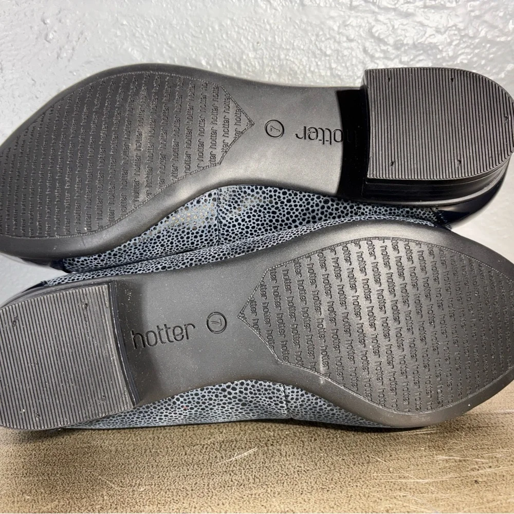 Hotter Women's Dark Blue Trinity Ballet Flats with Bow Detail - Picture 7 of 11